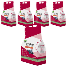 甘淨 破碎型豆腐貓砂, 綠茶香, 2kg, 5包