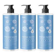 GREEN 綠的 水感抗菌沐浴露 清新海洋 維生素B5水潤因子 植物來源潔淨成分, 1L, 3件