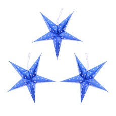 派對用品 紙星星吊飾 3入, 藍色