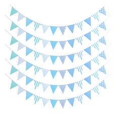 LivingDA 印花三角派對掛旗, 藍色, 6組