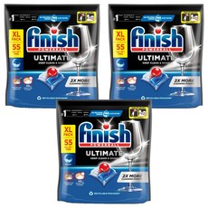 finish 多合一洗碗機專用清潔錠 55顆, 3袋, 709.5g