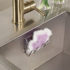 spider loc 免鑽孔簡約黏貼式菜瓜布架 W型, 1個