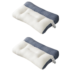 HONDONI 日式反牽引護頸枕 Z8-BL, 經典藍調款, 2個