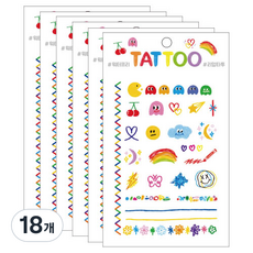 Petit 迷你紋身貼紙 TS003, 彩虹塗鴉, 18個