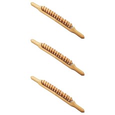 룻츠 마사지 나무 스틱 소, 3개, 우드 네츄럴
