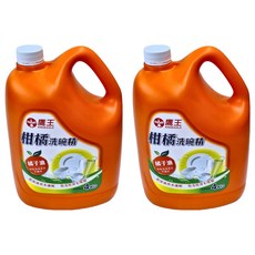 KINGEAGLE 鷹王 柑橘洗碗精 4kg/桶, 護手潔淨配方, 溫和不傷手, 中性配方, 淡雅清香, 2桶