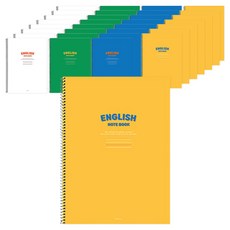 pinkfoot 1500鮮豔英語筆記本 4種*2入組, 白色+綠色+藍色+黃色, 4組