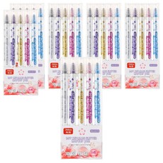 동아피엠에스 JIMIAO 도트 메탈 글리터 마카펜, 5색, 6개