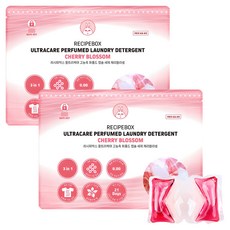 recipebox 韓兔 Ultra Care 高濃縮香氛櫻花香膠囊洗衣精, 2個, 30入