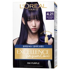 로레알파리 엑셀랑스 파리지앵 시크 라이트닝 톤업 염모제, 4.21호 잉크 퍼플, 1개