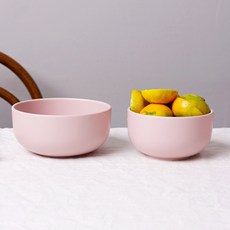 보울보울 레트로라인, 파우더핑크, 공기 + 대접, 1세트