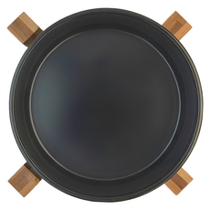 台寵 北歐風竹架寵物碗 陶瓷工藝 竹木打磨抛光, 經典黑, 1個