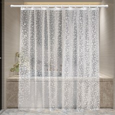 마켓플랜 욕실 퓨어 방수 반투명 샤워커튼, 조약돌, 1개