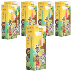 Bristik Ergo Level 2 嬰兒牙刷 5 件套, 天藍色、白色、橙色、綠色、粉色, 6套, 5個裝