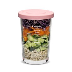 미르코리아 헥사 눈금 쉐이크자 유리병 핑크, 550ml, 1개