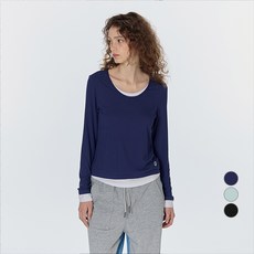 JUCY JUDY 女款J圓領假兩件式長袖上衣 JYTS02AG