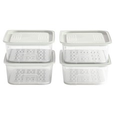 이지앤프리 프레쉬 채반 냉장고 정리용기 세트, 1세트, 1.25L (4P) + 채반 중 4P