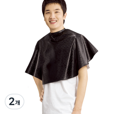 線條全息燙髮披肩, 黑色 LN406, 2個