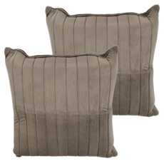 J&N 羽紋珩縫鋪綿短毛絨抱枕 (2入/1組) 台灣製 外套可拆洗, 淺咖啡