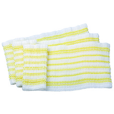 LOUIS BON 條紋彈性沐浴巾, 黃色的, 3個, 1件