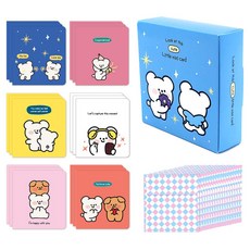 Maumdama Beary Love 迷你卡片 6款 x 3張 + 信封 18個 套組, 混合色, 1套