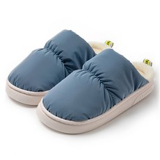 EVER HOUSE 柔軟厚底防水毛絨拖鞋 室內拖鞋, 藍色, 1個