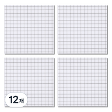Hobbyspace 自黏式透明便條紙 錯題筆記本 便利貼, 透明方格, 12個, 50入