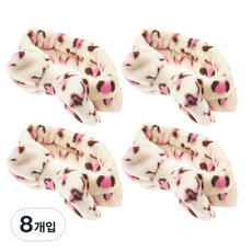 ABM 洗臉帶, 粉色豹紋, 8入