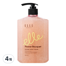 ELLEPARIS 스크럽 바디워시 플라워부케향, 4개, 500ml