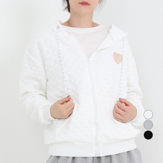 Elsso 女款鬆餅格紋連帽拉鍊外套