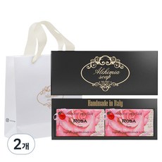 알카미아비누 비누 로사 2p + 선물상자 블랙 + 쇼핑백, 2개