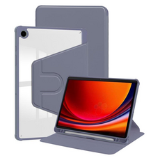 Arang 透明附筆槽可旋轉平板電腦保護殼, 1個, 薰衣草紫