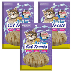 A star 貓專用無鹽無調味原味鱈魚香絲, 3個, 80g, 鱈魚