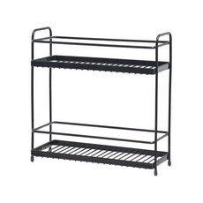 엠에스리빙 국산 양념통 다용도 2단 미니 선반, 블랙, 1개