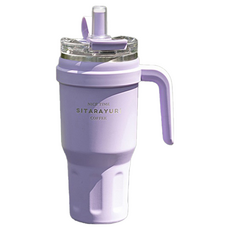 Sitarayuri 不鏽鋼手提雙飲冰霸杯, 1個, 紫色, 1.1L