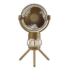 SANSUI 山水 充電式露營隨行照明風扇 120°自動擺頭 暖光照明 5M遠端遙控, SDF-M77D, 風暴沙色