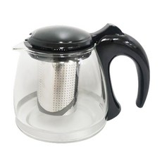 HouseKeeper 妙管家 泡茶壺 11.8 x 12.8cm, 透明色 + 黑色, 800ml, 1個