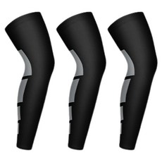 cssoul 大腿膝蓋小腿防受傷運動束帶, 3個, 黑色