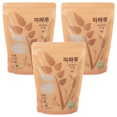 파파루 간편레시피 유기농 쌀가루 백미 중간입자 이유식 중기, 400g, 3개