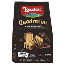 Loacker 萊佳哈斯 方角哈斯餅 黑巧克力味, 125g, 1包