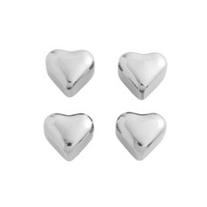 不鏽鋼冰塊 4入 + 收納盒組 愛心, 1套