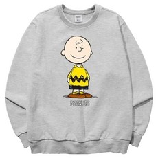 PEANUTS 中性款查理布朗印花長袖大學T恤