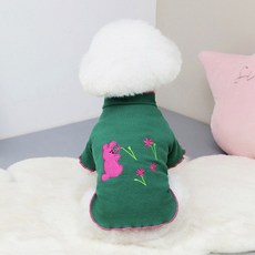 Coco studio 狗狗貓咪荷葉邊T恤, 1個, 綠色