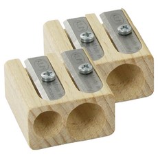 쿰 카본 스틸 칼날 숏포인트 2홀 우드 2 샤프너 8mm, 혼합색상, 2개