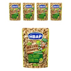 바프 넛츠 앤 스낵스 와사비맛 땅콩, 120g, 5개