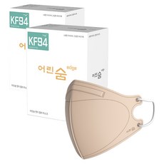 어린숨 엣지 황사방역마스크 대형 KF94 새부리형, 30개입, 2개, 라이트베이지