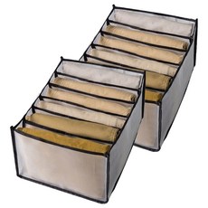 加大款抽屜式衣物褲襪收納袋, 6格衣褲, 透明分隔, 可水洗, 顏色隨機, 2個, 25 x 32 x 17cm