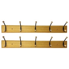 生活屋 原木衣帽木珠7勾, 原木/金屬材質, 214-7B, 2個