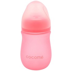 cocome 防爆感溫晶鑽寬口玻璃奶瓶 實用組, 粉紅色, 150ml, 2個