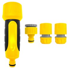 월드크린 6기능 일자형 물 호스 스프레이 건, 1개, 옐로우